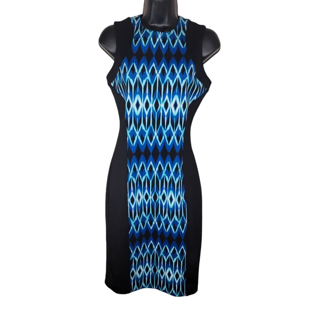 Calvin Klein chevron print scuba sheath dress size 2